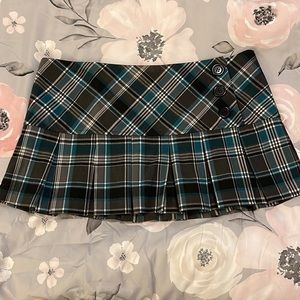 Pleated Plaid Skirt